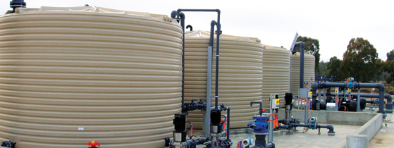 Photo of chemical storage tanks