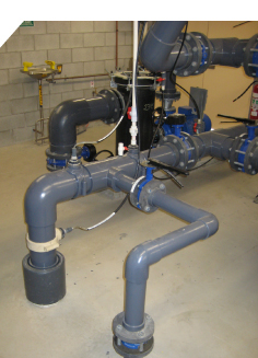 Picture of tank fittings and plumbing